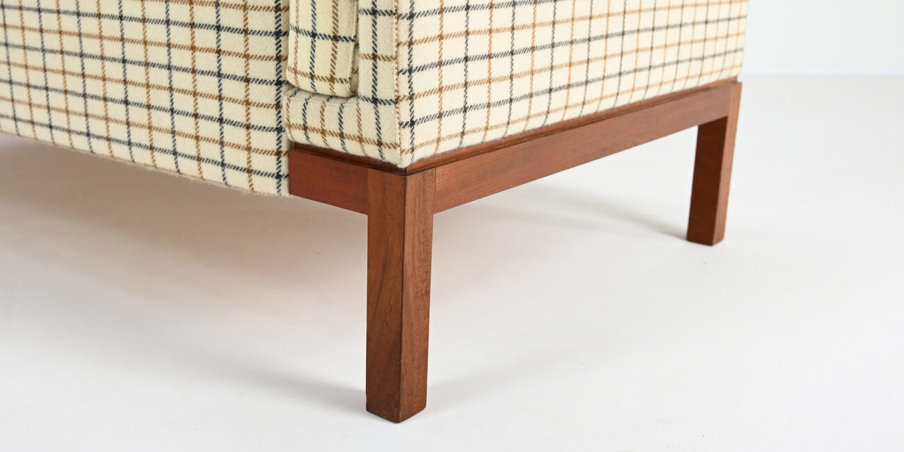 vintage sofa fritz hansen wool teak scandinavian danish couch