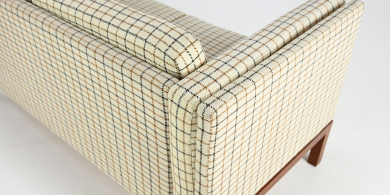 vintage sofa fritz hansen wool teak scandinavian danish couch