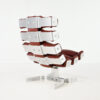 pierre vandel vertebre rib lounge chair space age mid century modern aluminum leather oscar niemeyer joe colombo