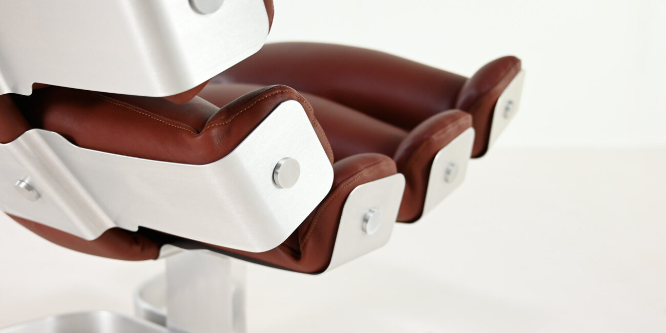 pierre vandel vertebre rib lounge chair space age mid century modern aluminum leather oscar niemeyer joe colombo