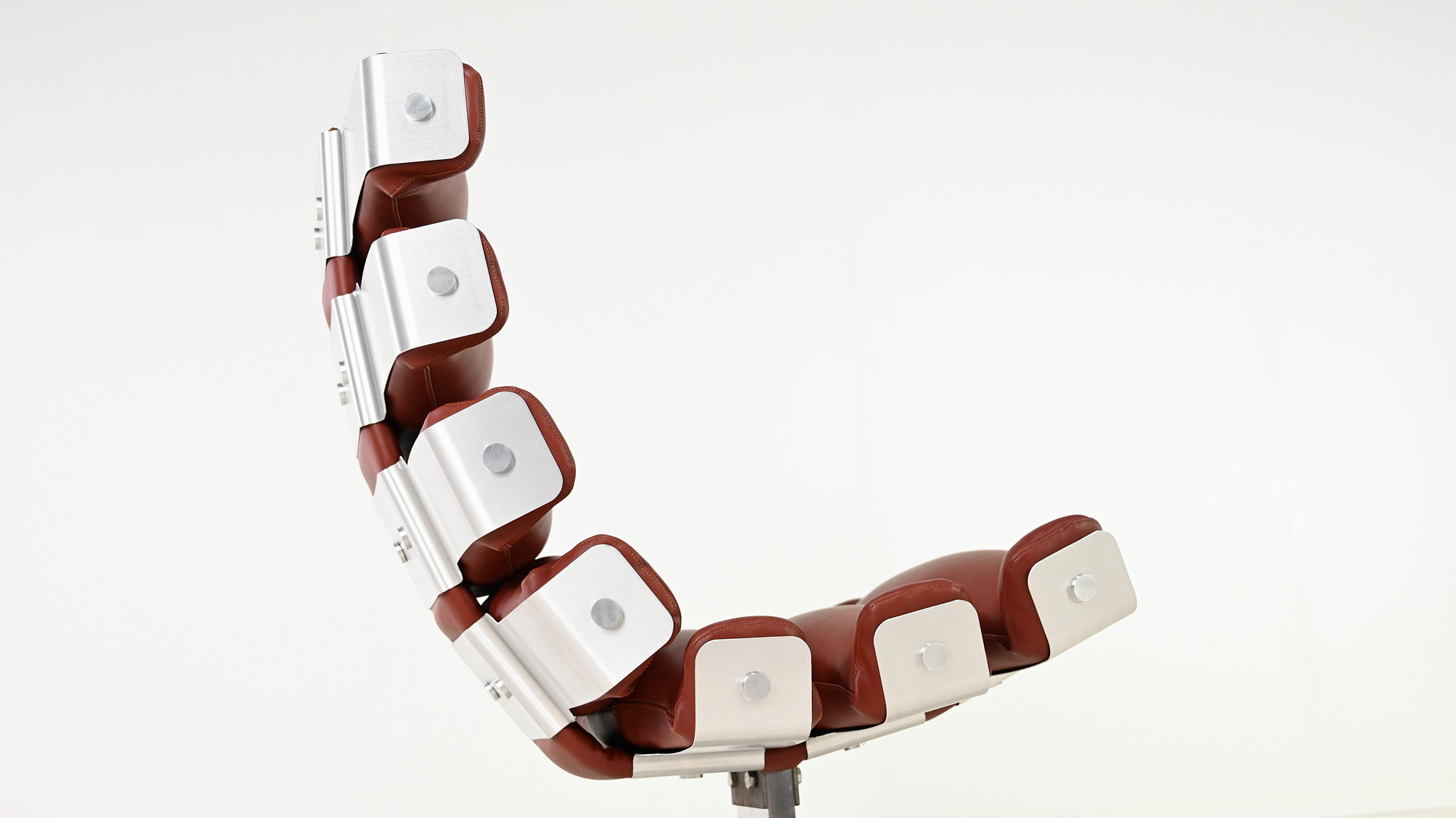 pierre vandel vertebre rib lounge chair space age mid century modern aluminum leather oscar niemeyer joe colombo