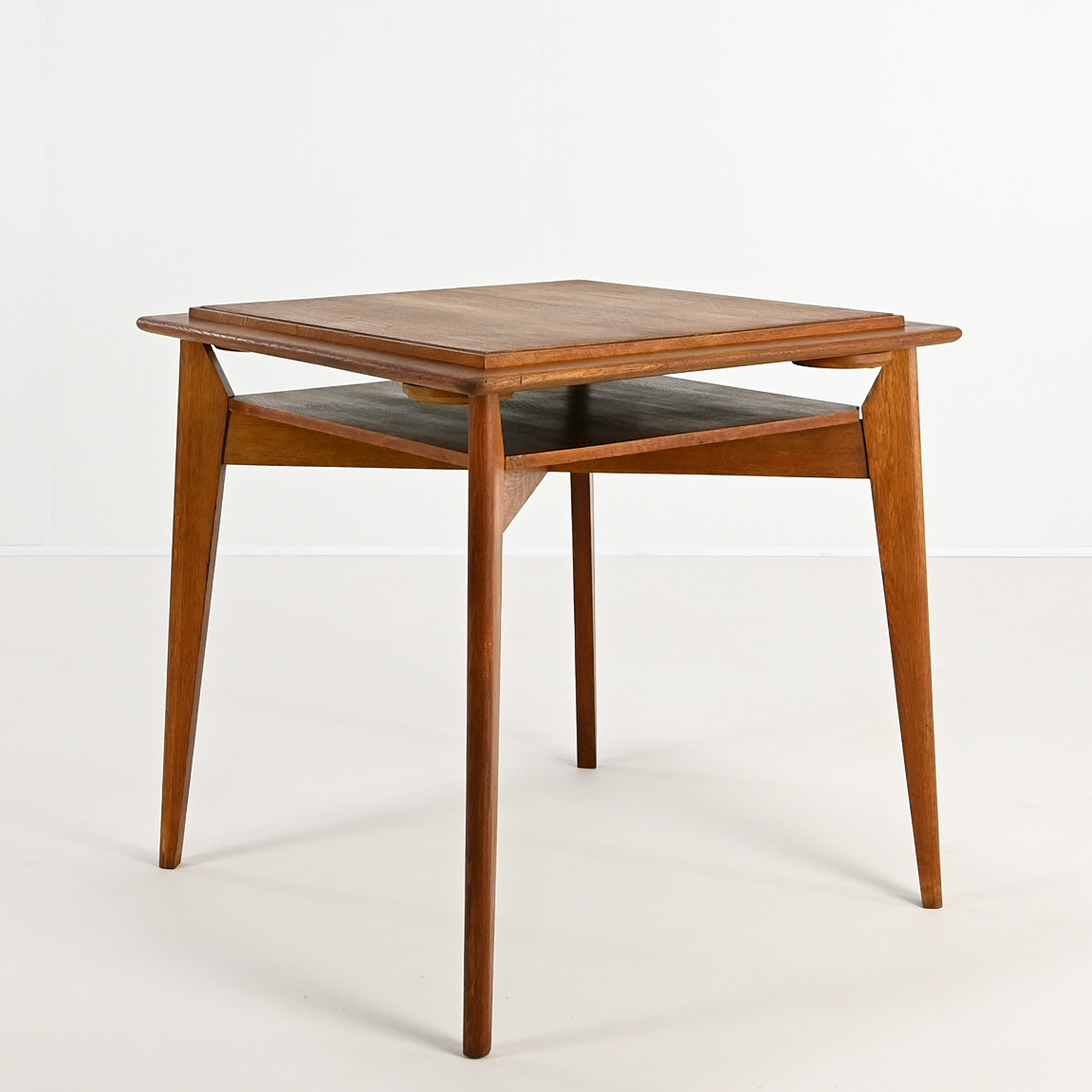 SOLD // Vintage oak game table, in the manner of Roger Landault C.1950