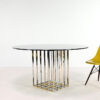 Pierre Cardin cage table diamond square chrome brass laiton gilt gilded hollywood regency