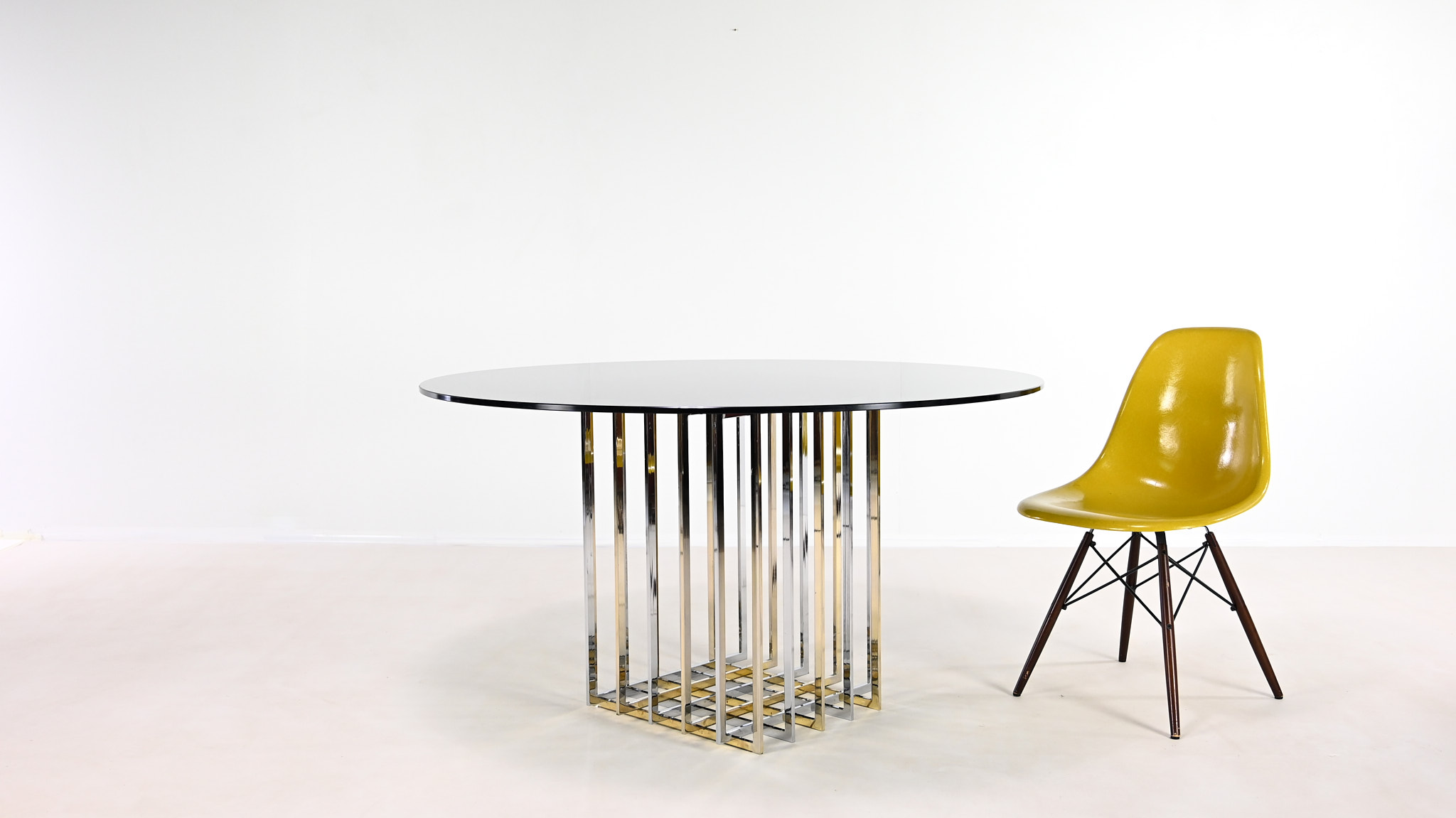 Pierre Cardin cage table diamond square chrome brass laiton gilt gilded hollywood regency