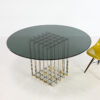 Pierre Cardin cage table diamond square chrome brass laiton gilt gilded hollywood regency