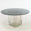 Pierre Cardin cage table diamond square chrome brass laiton gilt gilded hollywood regency