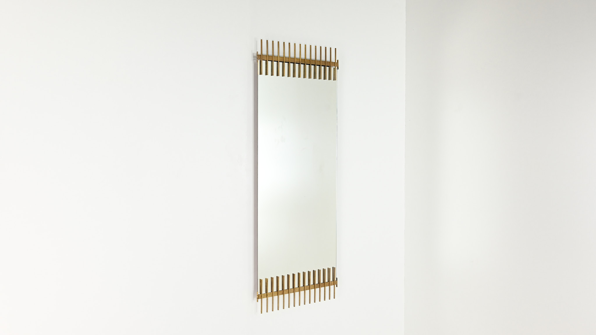 Ettore Sottsass brass mirror Santambrogio & De Berti italy italie brutaliste laiton miroir brutalist