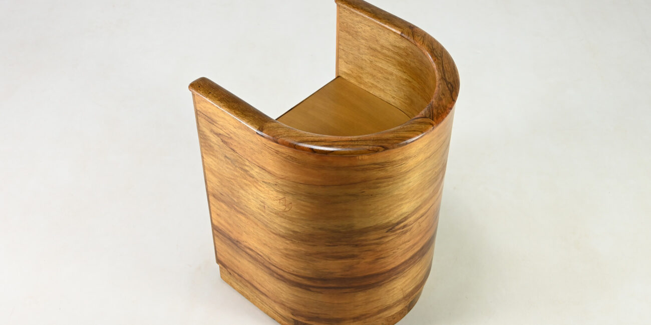 art deco walnut armchair alvar aalto otto korhonen concave fauteuill design noyer vintage