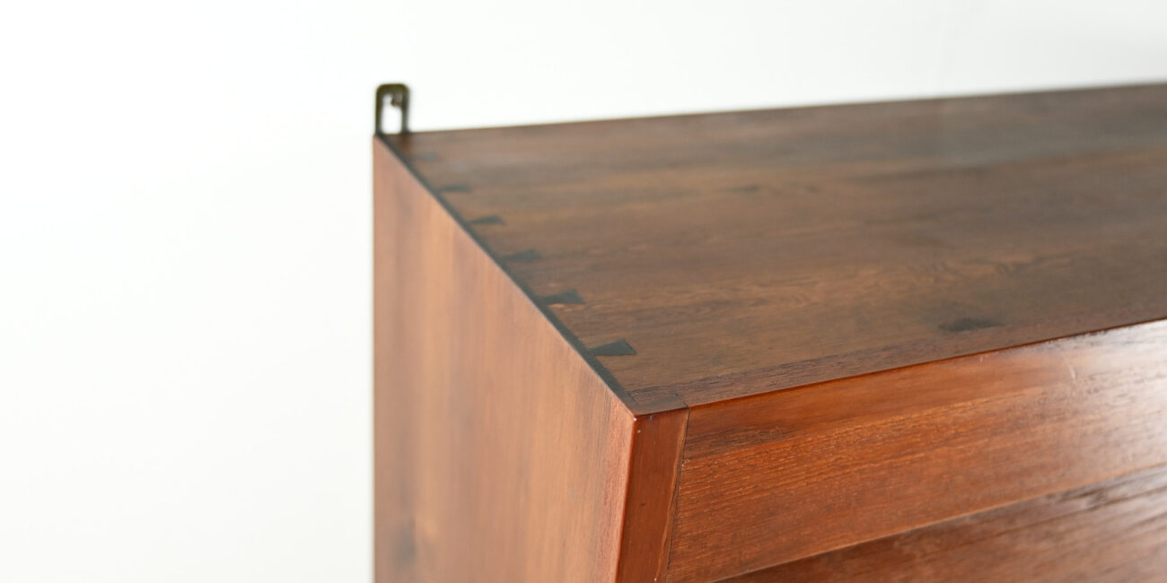 danish scandinavian floating cabinet design teak tambour door credenza bar drybar dovetail dovetails