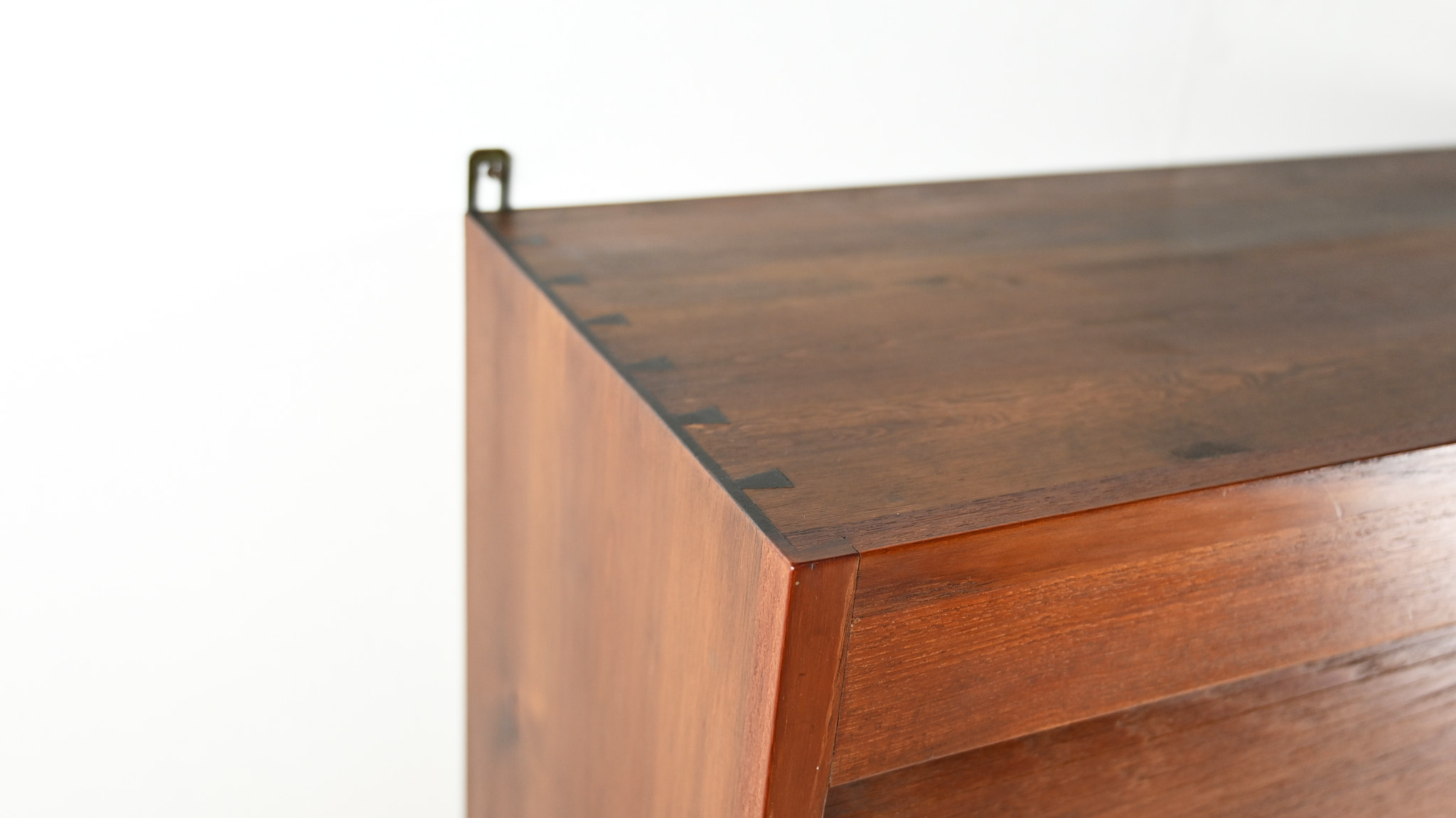 danish scandinavian floating cabinet design teak tambour door credenza bar drybar dovetail dovetails