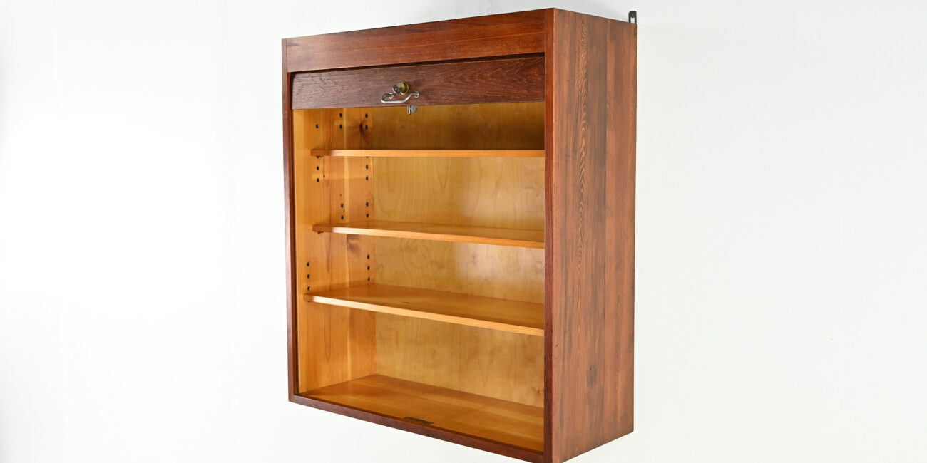danish scandinavian floating cabinet design teak tambour door credenza bar drybar dovetail dovetails