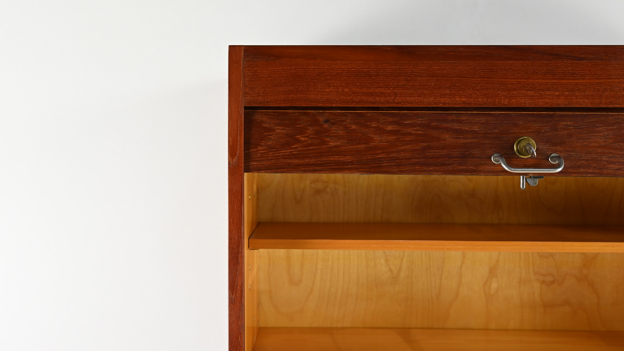 danish scandinavian floating cabinet design teak tambour door credenza bar drybar dovetail dovetails