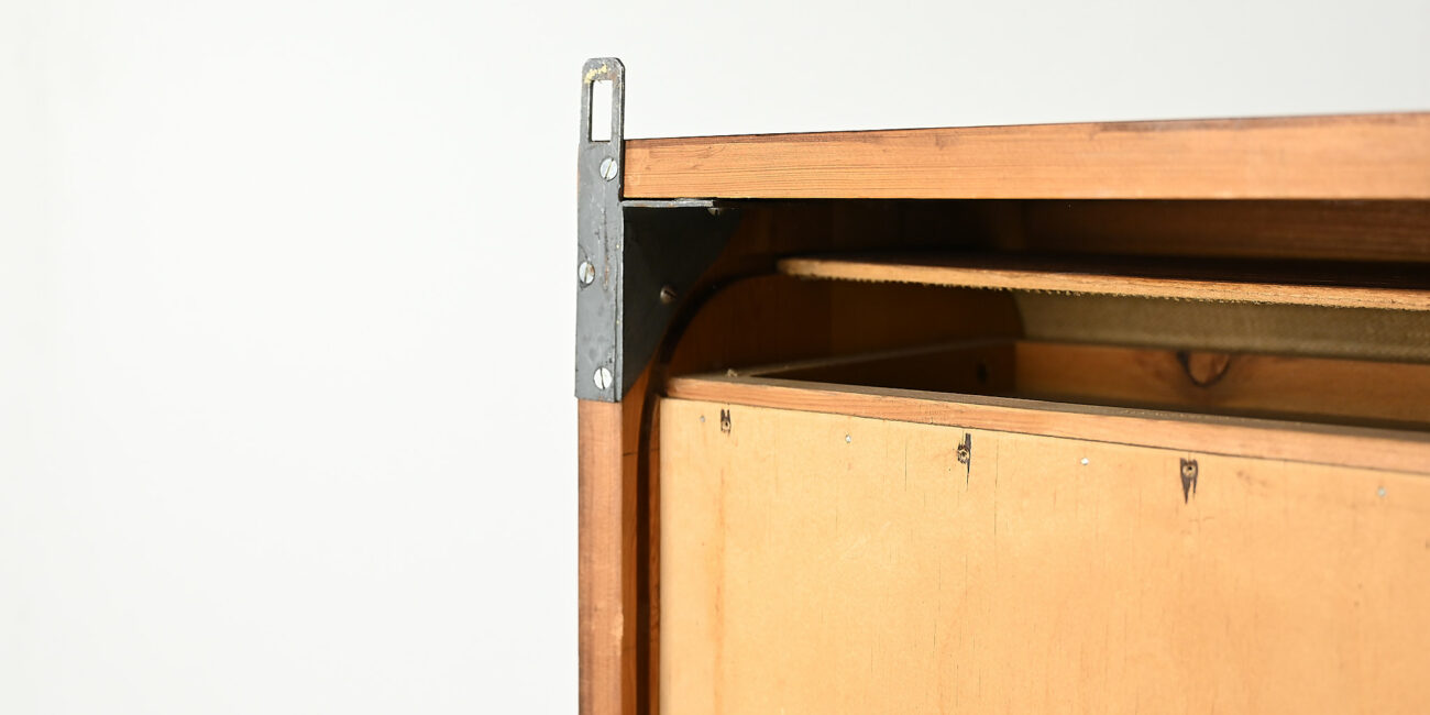 danish scandinavian floating cabinet design teak tambour door credenza bar drybar dovetail dovetails