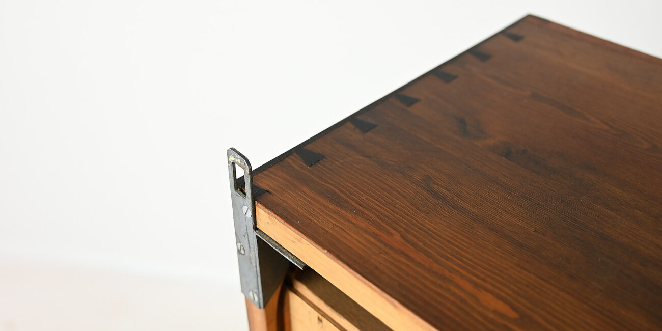 danish scandinavian floating cabinet design teak tambour door credenza bar drybar dovetail dovetails