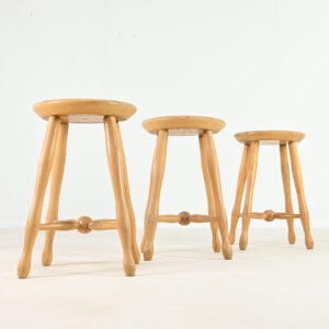 danish milking stool beech rustic vintage