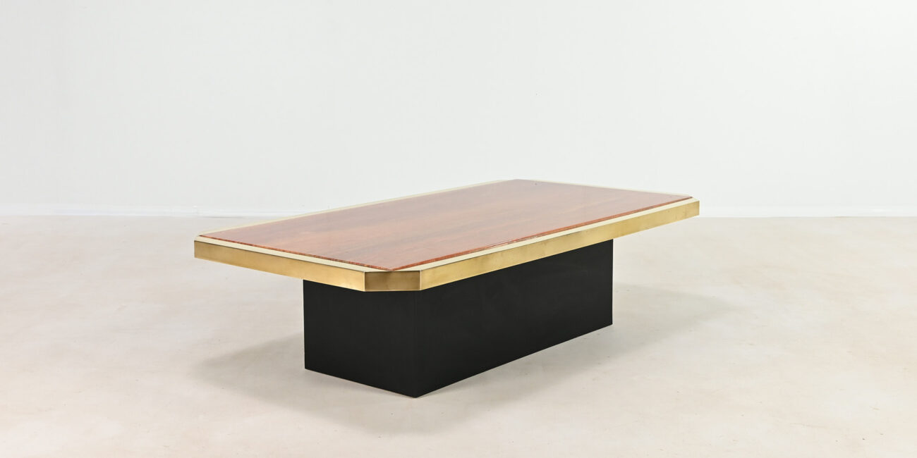 hollywood regency red travertine coffee table georges mathias fedam belgochrom rizzo