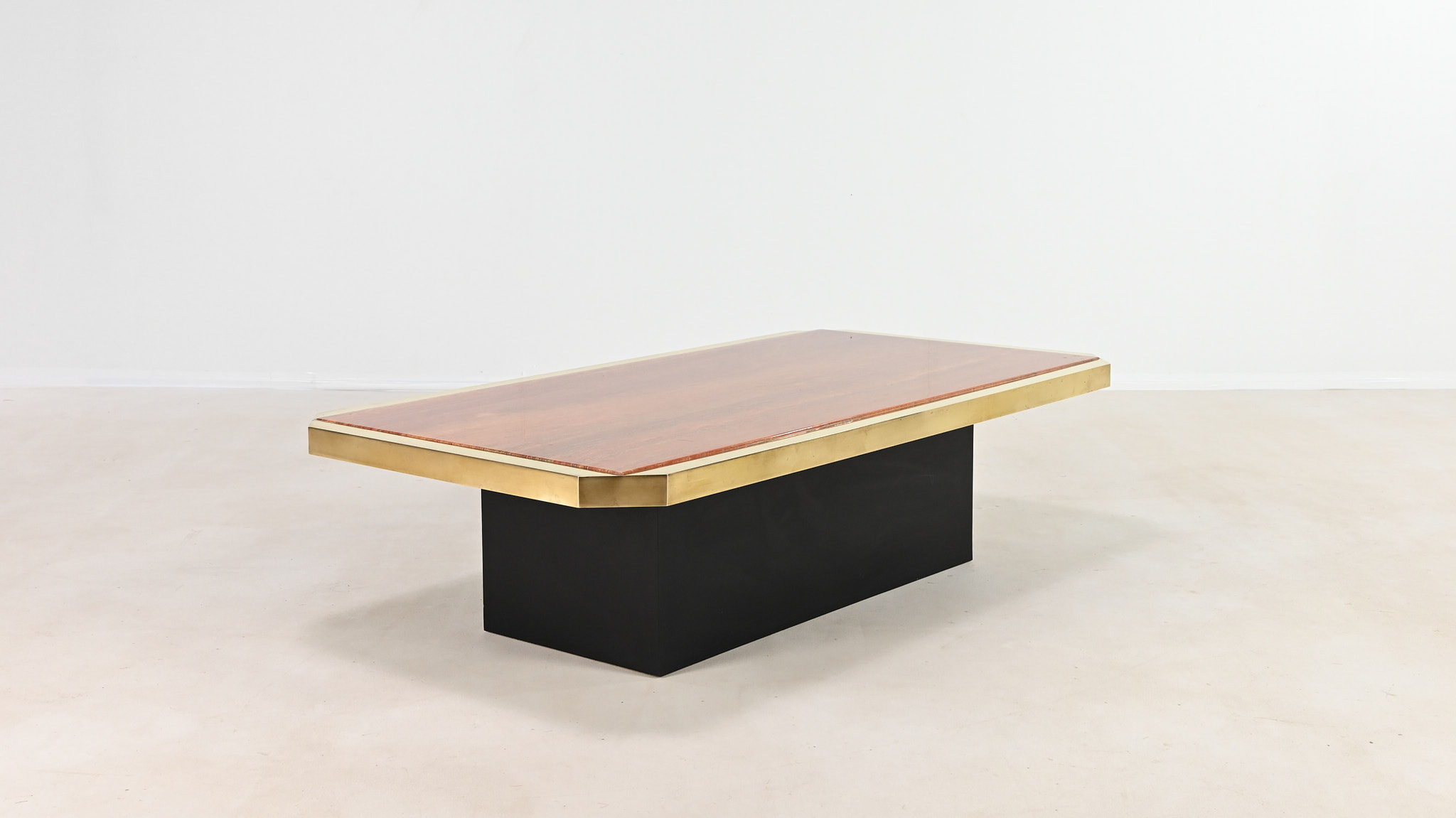 hollywood regency red travertine coffee table georges mathias fedam belgochrom rizzo