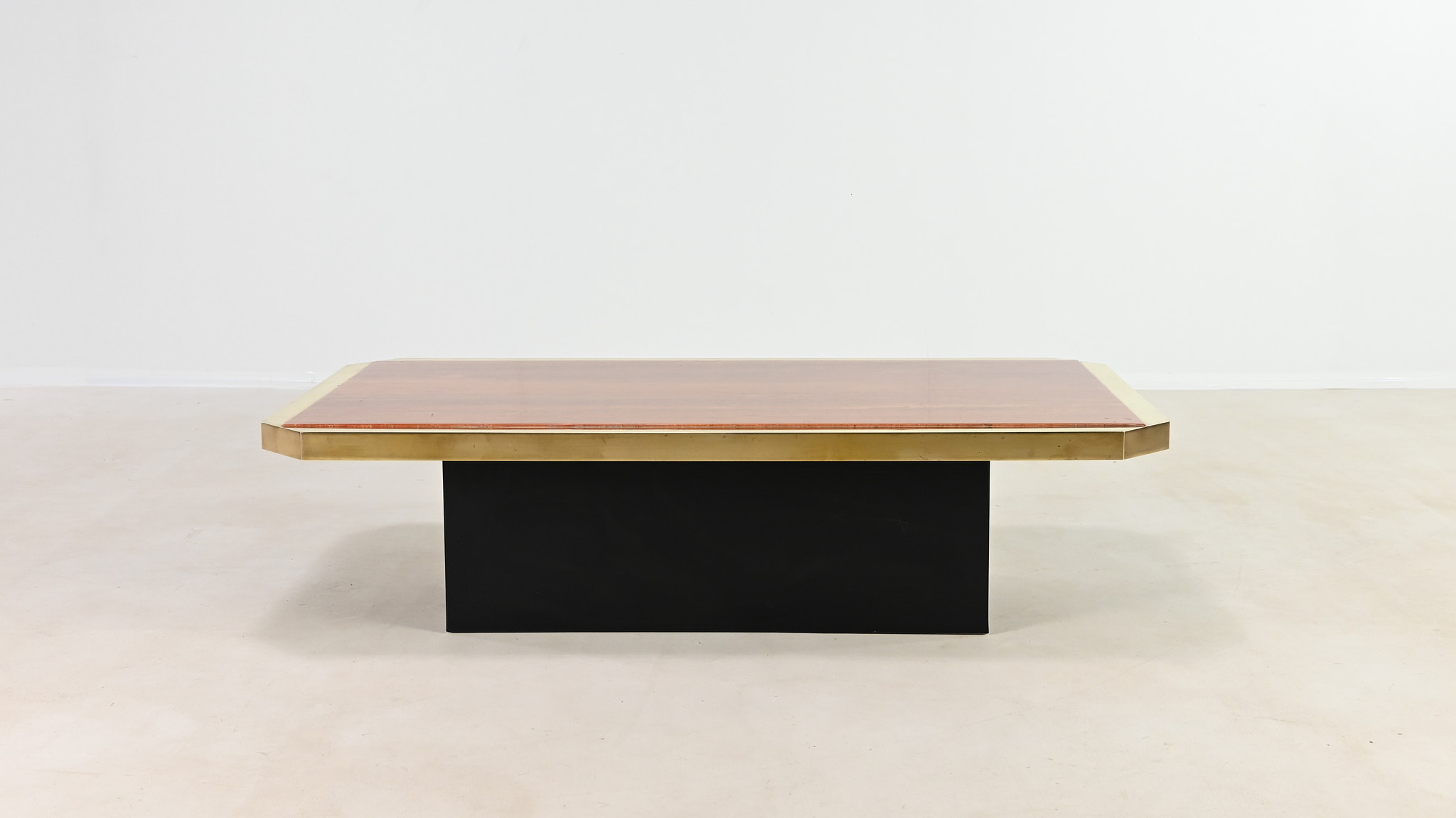 hollywood regency red travertine coffee table georges mathias fedam belgochrom rizzo
