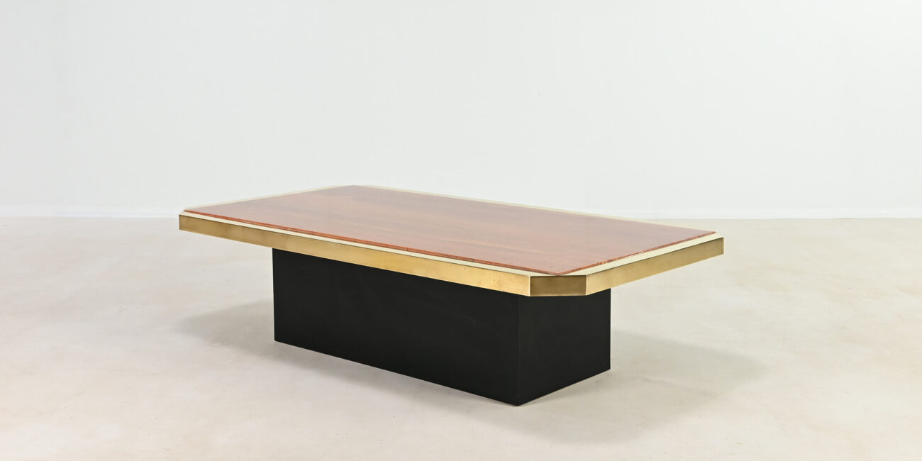 hollywood regency red travertine coffee table georges mathias fedam belgochrom rizzo