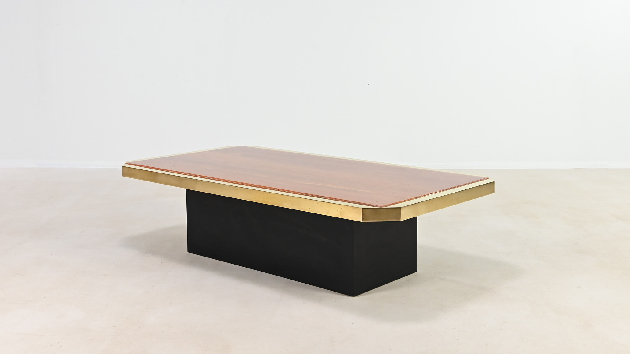 hollywood regency red travertine coffee table georges mathias fedam belgochrom rizzo