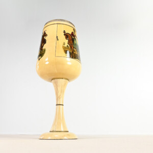 Aldo Tura Calice dry bar parchemin laque goatskin mid century italian design