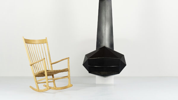 Faceted wall-mounted fireplace, C.1970