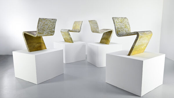 Rare set of 4 chairs Beton Elementer by Poul Kjærholm, made in Denmark circa 1954