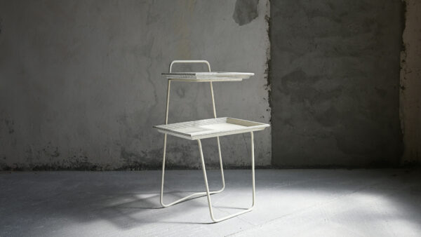 Mathieu Matégot, two tiered side table for Atelier Matégot