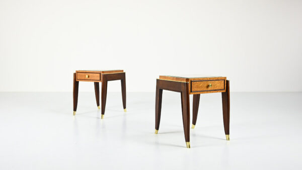 De Coene Frères, ascribed to, a pair of Art Déco nightstands