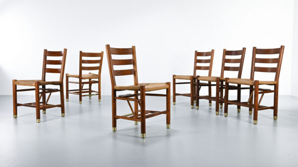 Set of six “Church Chairs” designed by Viggo Hardie-Fischer, produced by Sorø Møbelfabrik